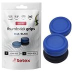 Setex Gecko Grip, 1 Yüksek Bel + 1 Düşük Bel Kelebek Kavrama Kılıfı, Playstation PS5, PS4, Xbox One, Steam Deck, Kaymaz Mikro Yapılı Analog Çubuk Parmak Tutacakları, Mavi ve Siyah, Sadece Kapaklar