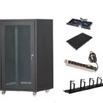 SETRACK 19'' 16U 600X600 RACK KABİNET+2Lİ FAN+SABİT RAF+GRUP PRİZ+KABLO ORGANİZER