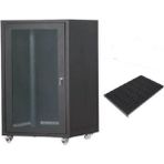 Setrack 19'' 16U 600X600 Tekerlekli Camlı Rack Kabinet+Sabit Raf - 1 TB - Yok