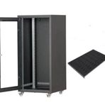 Setrack 19'' 20U 600X600 Tekerlekli Camlı Rack Kabinet+Sabit Raf