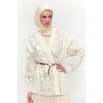 Setrms İşlemeli Desenli Kimono Ceket