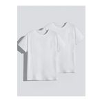 SeusCraft 2'li Düz Basic Tişört - Beyaz Oversize Baskısız Yazlık Kısa Kol T-Shirt Bisiklet Yaka
