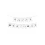 Sev-AL Balonları Gümüş Happy Birthday Flama Banner Doğum Günü Süsü