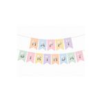 Sev-AL Balonları Makaron Renkli Happy Birthday Flama Banner Doğum Günü Süsü