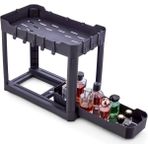 Sev Plastik 2 Katlı Sürgü Çekmeceli Tezgah Altı Organizer Siyah (40X22X33CM) - 1 Adet