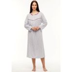 Seva Anne, Hastane Geceliği Battal Rahat Kalıp Yazlık Pamuk Kumaş - Lila - XL