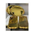 SEVA ÇELİK 2 ADET OVAL 2 ADET BATON PARLAK GOLD 4 LÜ SUNUM TEPSİSİ