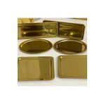 SEVA ÇELİK 3 Farklı Model 6 Lı Gold Sunum Tepsisi Kare Yuvarlak Ve Dikdörtgen Lüx Sunum
