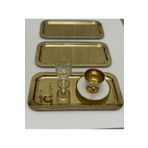SEVA ÇELİK 6 ADET GOLD RENK BÜYÜK DİKDÖRTGEN MODEL SERVİS VE SUNUM TEPSİSİ 17*33 CM ÇAY KAHVE