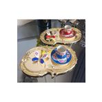 SEVA ÇELİK Çelik Gold 2 Adet Işlemeli Dantel Desenli Artnova Servis Tepsisi 30 Cm