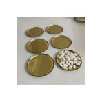 SEVA ÇELİK ÇELİK GOLD RENK 6 ADET DÜZ MİNİ ÇEREZLİK PASTA TATLI TABAĞI 12 CM