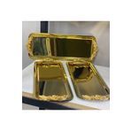 SEVA ÇELİK PARLAK GOLD 6 ADET DİKDÖRTGEN KULPLU MODEL SERVİS VE SUNUM TEPSİSİ
