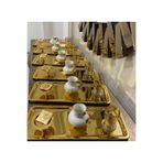 SEVA ÇELİK PASLANMAZ ÇELİK GOLD 6 ADET DİKDÖRTGEN MODEL SERVİS VE SUNUM TEPSİSİ