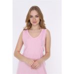 Seva Kombinezon Renkli L Xl Xxl Xxxl Dantelli Askılı Gecelik - Pembe - 3XL
