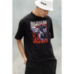 Sevbano Anime Karakter Berserk Baskılı Unisex Oversize Tişört - 01 Siyah - 4XL