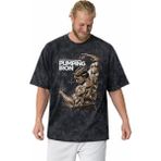 Sevbano Arnold Pumping Iron Fitness Bodybuilding Sporcu Baskılı Unisex Oversize Vintage Yıkamalı Tişört - Siyah - XL