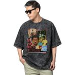 Sevbano Bad Bunny Rapper Şarkıcı Baskılı Unisex Oversize Vintage Yıkamalı Tişört - Siyah - 2XL