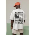 Sevbano Berserk 1989 Baskılı Tişört, Oversize Anime Karakter Tişört - Beyaz - 3XL