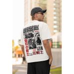 Sevbano Berserk Baskılı Oversize Anime Tişört - Beyaz - XS