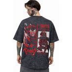 Sevbano Berserk Guts Anime Sırt Baskılı Unisex Oversize Eskitme Yıkamalı Tişört - Siyah