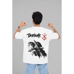 Sevbano Berserk Guts Baskılı Unisex Oversize Anime Dizi Karakter Tişört - Beyaz - 4XL