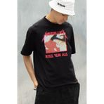 Sevbano Berserk Kill 'em All Baskılı Unisex Tasarım Tişört, Oversize Anime Tişört - 01 Siyah - 2XL