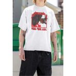 Sevbano Berserk Kill 'em All Baskılı Unisex Tasarım Tişört, Oversize Anime Tişört - Beyaz - 2XL