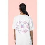 Sevbano Bts J-Hope Suga Jimin Jungkook Sırt Baskılı Unisex Oversize Müzik Grubu Tişört - Beyaz