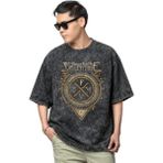Sevbano Bullet For My Valentine Rock Metal Müzik Grubu Baskılı Unisex Oversize Vintage Yıkamalı Tişört - Siyah - XL