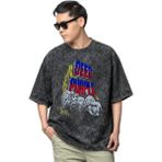 Sevbano Deep Purple Rock Metal Müzik Grubu Baskılı Unisex Oversize Vintage Yıkamalı Tişört - Siyah - 2XL