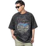 Sevbano Deep Purple Rock Metal Müzik Grubu Baskılı Unisex Oversize Vintage Yıkamalı Tişört - Siyah - 4XL