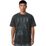 Sevbano Doctor Victor Von Doom Film Kahramanı Ön Baskılı Unisex Oversize Vintage Yıkamalı Tişört - Siyah - 3XL