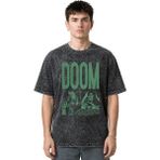 Sevbano Doctor Victor Von Doom Süper Kahraman Film Ön Baskılı Unisex Oversize Vintage Yıkamalı Tişört - Siyah - 4XL
