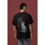 Sevbano Guts Berserk Sırt Baskılı Unisex Oversize Anime Tişört - Siyah - XS