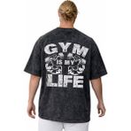 Sevbano Gym Is My Life Yazılı Gym Bodybuilding Fitness Baskılı Unisex Oversize Vintage Yıkamalı Tişört - Siyah