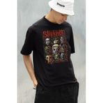 Sevbano Kuru Kafa Slipknot Müzik Grubu Baskılı Unisex Oversize Tişört - 01 Siyah - XL