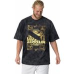 Sevbano LED Zeppelin Rock Metal Müzik Grubu Baskılı Unisex Oversize Vintage Yıkamalı Tişört - Siyah