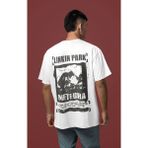 Sevbano Linkin Park Meteora Sırt Baskılı Unisex Oversize Müzik Grubu Tişört - Beyaz - 4XL