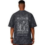 Sevbano Metallica Rock Metal Müzik Grubu Baskılı Unisex Oversize Eskitme Yıkamalı Tişört - Siyah - 2XL
