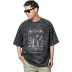 Sevbano Metallica Rock Metal Müzik Grubu Baskılı Unisex Oversize Vintage Yıkamalı Tişört - Siyah