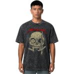 Sevbano Metallica Rock Metal Müzik Grubu Ön Baskılı Unisex Oversize Vintage Yıkamalı Tişört - Siyah - XL