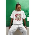 Sevbano Metallica Rock Müzik Grubu Baskılı Unisex Oversize Tişört - Beyaz - XS
