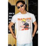 Sevbano Naruto Uzumaki Baskılı Unisex Oversize Anime Dizi Karakter Tişört - Beyaz
