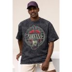 Sevbano Nirvana Rock Metal Müzik Grubu Baskılı Unisex Oversize Vintage Yıkamalı Tişört - Siyah - 4XL