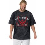 Sevbano Ronnie Coleman Light Weight Bodybuilding Fitness Baskılı Unisex Oversize Vintage Yıkamalı Tişört - Siyah - 4XL