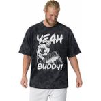 Sevbano Ronnie Coleman Yeah Buddy ! Bodybuilding Fitness Baskılı Unisex Oversize Vintage Yıkamalı Tişört - Siyah - 4XL