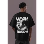 Sevbano Ronnie Coleman Yeah Buddy ! Sırt Baskılı Unisex Oversize Bodybuilding Fitness Tişört - Siyah - 2XL