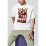 Sevbano Slipknot Baskılı Unisex Oversize Müzik Grubu Tişört - Beyaz - XL