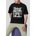 Sevbano Slipknot Baskılı Unisex Tişört, Oversize Anime Tişört - 01 Siyah - 2XL