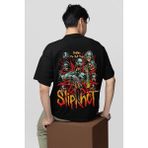 Sevbano Slipknot Prepare For Hell Tour Yazılı Unisex Oversize Rock Metal Müzik Grubu Tişört - 01 Siyah